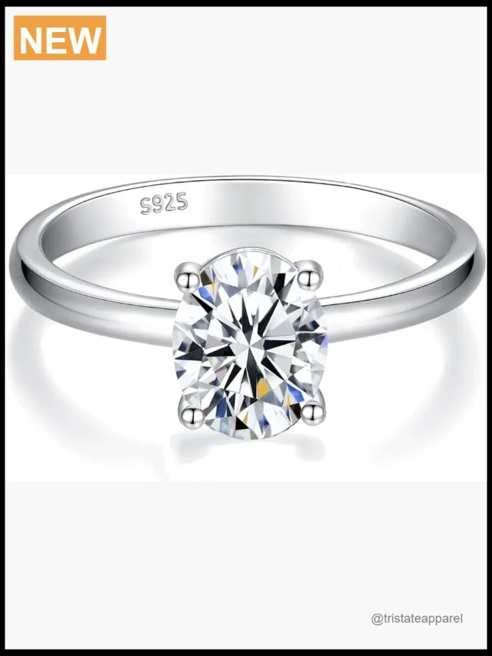 Solitaire 1.5CT Moissanite Engagement Ring 925 Sterling Silver